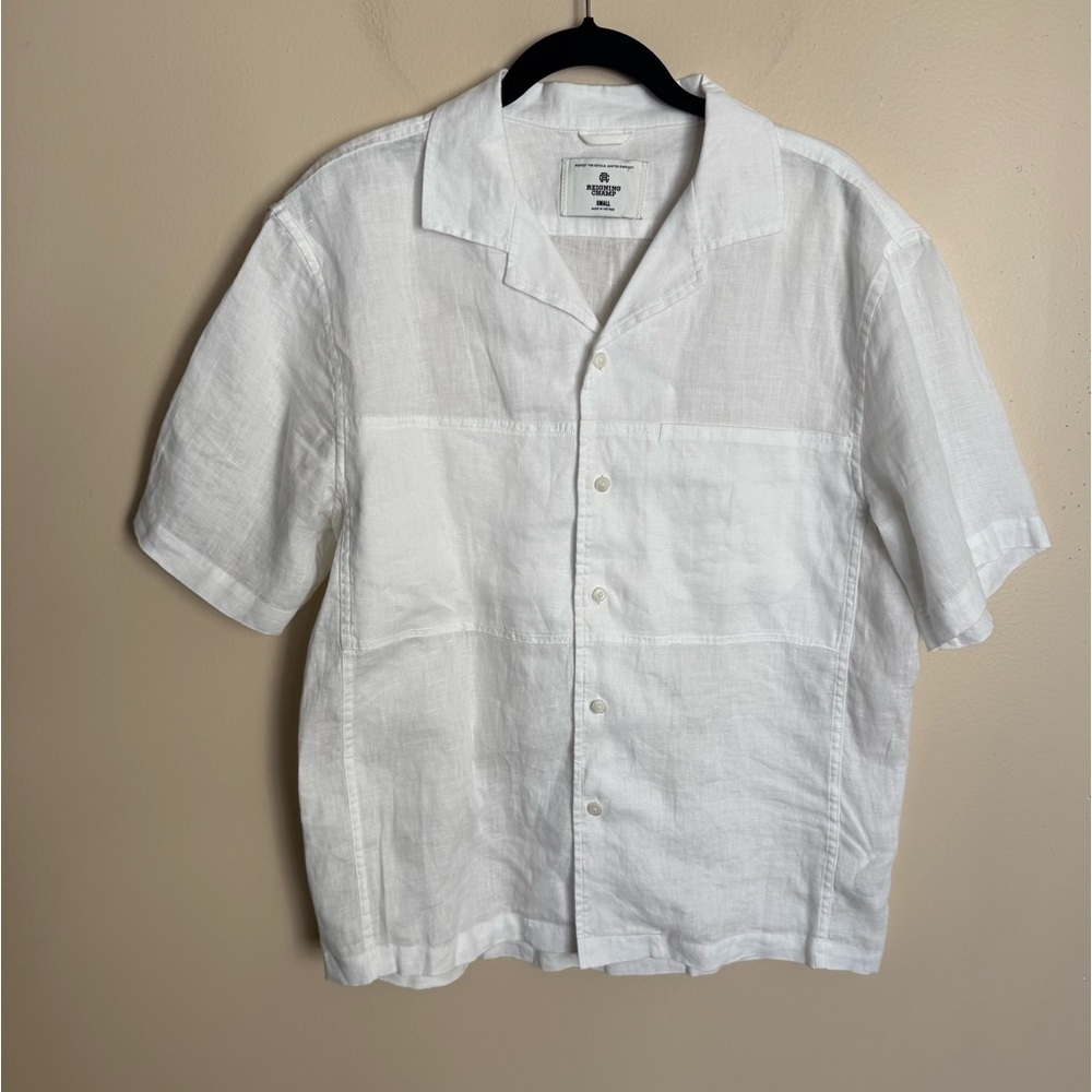 Reigning Champ White Linen Spectator Shirt mens size Small